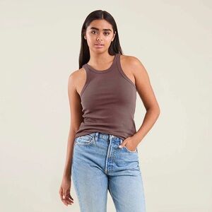 NUUDS Women’s Essential Rib Tank Top Coffee Small